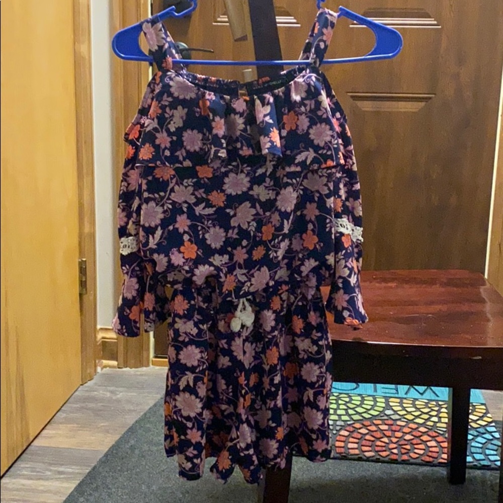 Opened Shoulder Flower Romper